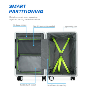 Direct Manufacturer Custom Carry-On Luggage Suitcase Wide Handle Front Opening <strong>Valise</strong> En Cuire PC Material Aluminium Frame - Product Image 2
