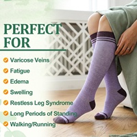 Chaussettes de compression en viscose de bambou respirantes pour le soutien de la circulation, le sport, les voyages, la stabilité, le confort et la récupération