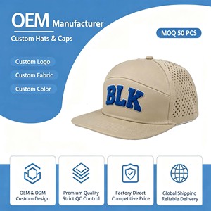 Hot Selling Customized Fish Embroidered Logo Canvas Short Brim Fishing Sports Casual <b>Flat</b> Brim 6 Panels Snapback Hats for <b>Men</b> - Product Image 1
