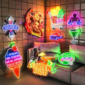 LC 사인 사용자 정의 네온 사인 3D UV 인쇄 Led 네온 사인 우주인 UV 인쇄 만화 애니메이션 조명 예술 장식 편지 - Product Image 6