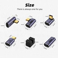 Adaptateur USB-C Femelle-Mâle à Angle Droit 90 Degrés, Extension en Alliage d'Aluminium OTP DC, Transfert de Données 40 Gbit/s, Vidéo 8K 60Hz pour Ordinateur Portable