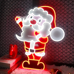 Panneau lumineux néon en acrylique personnalisé avec logo LED UV, Père Noël de haute qualité avec sac cadeau, pour décoration murale, fabriqué en Chine - Product Image 2