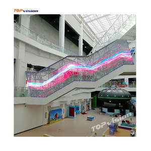 TOPvision внутренняя стеклянная стена P3.91 прозрачный СВЕТОДИОДНЫЙ дисплей светодиодный цифровой дисплей вывески - Product Image 5