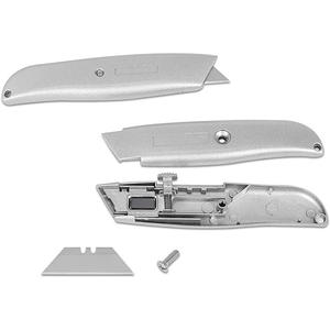 Cuchillo retráctil de bolsillo OEM de 1 pieza con hoja de 18 mm para bricolaje, carpintería y manualidades. 5 cuchillas y cuerpo metálico. Oem Odm Rea - Product Image 2