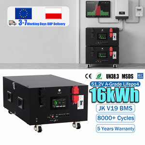 Batería LiFePO4 de 51.2V 314Ah 16kWh con BMS JK V19 Modular Apilable con Calentador, Sistema de Batería de Litio Ferrofosfato Solar, Envío DDP a la UE - Product Image 1
