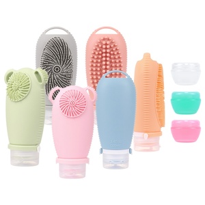 TSA ชุดขวดน้ำซิลิโคนแบบบีบเติมได้ขนาด100มล. กันน้ำรั่วนำกลับมาใช้ใหม่ได้ - Product Image 1