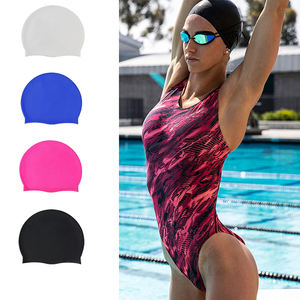 <span class=keywords><strong>Gorro</strong></span> de natación de silicona de gran tamaño para pelo largo Big Hear elástico mujeres hombres impermeable orejas protectoras - Product Image 1