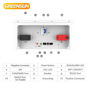 Batterie Greensun Lifepo4 de haute qualité, basse tension, 51,2 V, 280 Ah, 314 Ah, 14,4 kWh, 16 kWh, pack de batteries lithium-ion solaires - Product Image 6