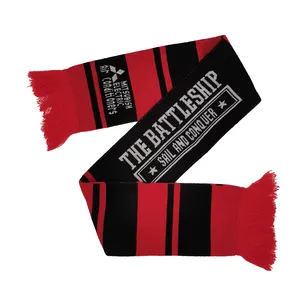 Manufacturer wholesale acrylic scarf polyester custom design and size football scarf