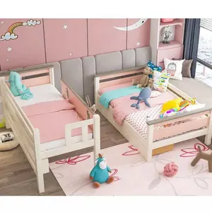 Muebles de dormitorio modernos de lujo para niños, litera de almacenamiento de madera, caja de cartón sólida, juegos de dormitorio, cama pequeña para niñas