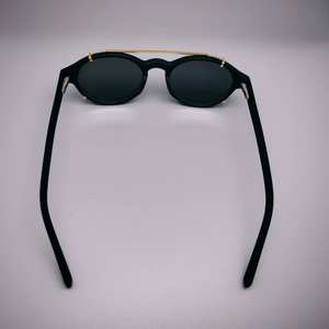 Gafas de Sol de ojo de gato Retro de los años 70 de moda, gafas de sol redondas de acetato negro con borde plateado para conducir al aire libre, fiesta, Anti luz azul, moda - Product Image 4