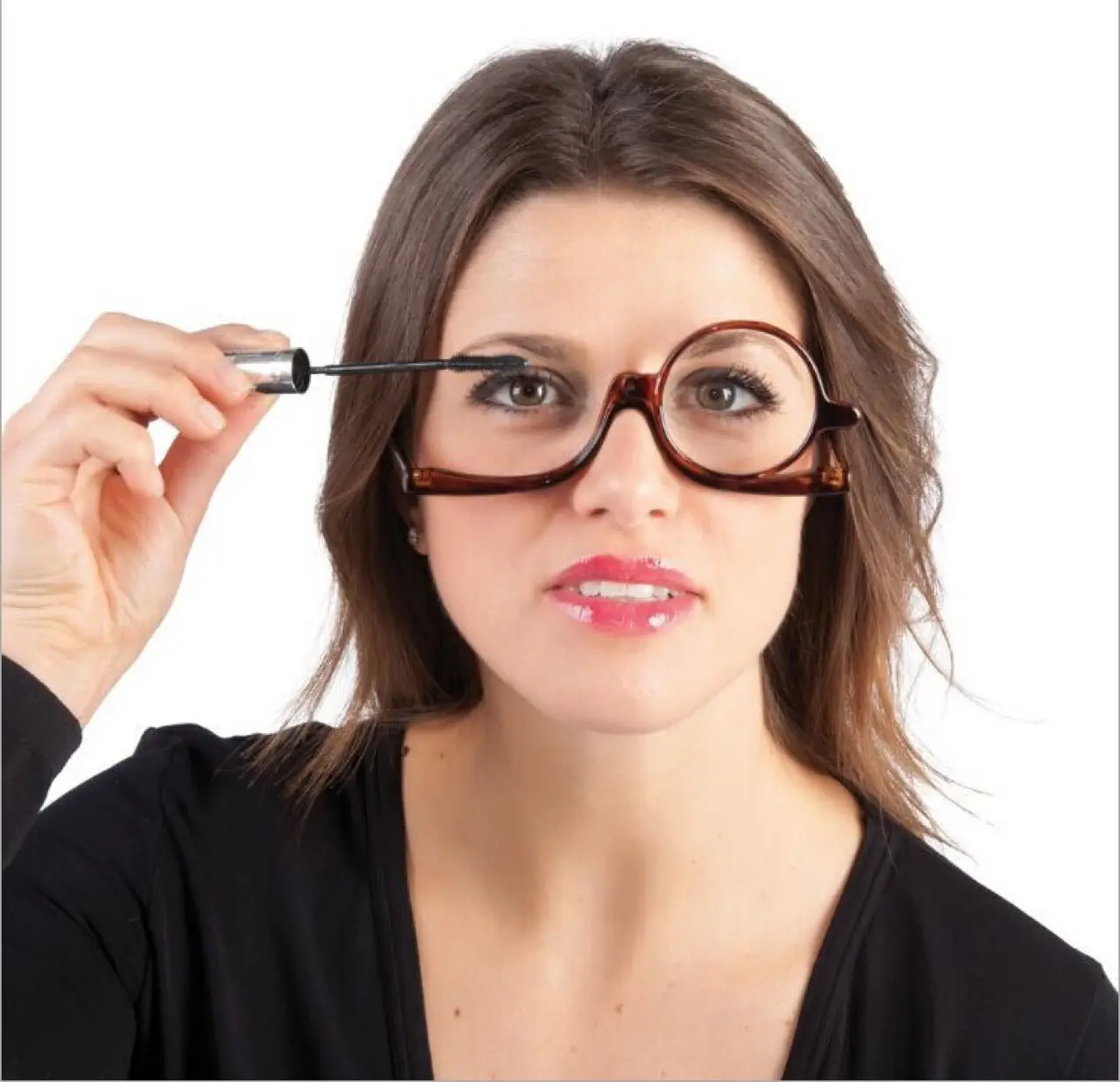 Groothandel Make-Up Leesbril Flip Down Opvouwbare Cosmetische Bril Voor Vrouwen