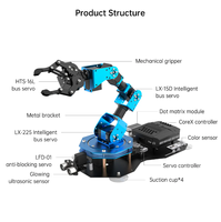 XArm2.0: Hiwonder Nuevo brazo robótico inteligente Soporte Scratch & Python Ensamblar Kit robótico programable