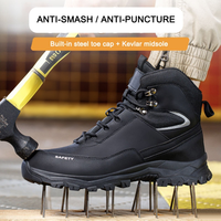 Chaussures de sécurité respirantes pour hommes, bottes à embout d'acier, chaussures de travail imperméables, bottes de sécurité pour la construction, bottes de protection à tige haute