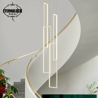 Nouveauté : Lustre moderne en acrylique LED rectangulaire long pour intérieur, villa, escalier, bar, hôtel, salle à manger