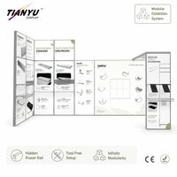 Système d'exposition modulaire TIANYU Aura Duo avec rail d'alimentation intégré haute précision et cadre en tissu rétroéclairé par LED pour salons professionnels