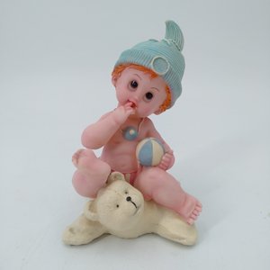 Statue mignon bébé et chien Figurine enfants décoration de la maison <span class=keywords><strong>ange</strong></span> Xiamen Port Souvenir bébé douche Figurines personnalisé résine Europe - Product Image 3