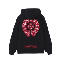 Sweat à capuche unisexe noir personnalisé avec fermeture éclair, broderie gothique Croix-Rouge, veste décontractée d'hiver, coupe-vent, écologique, tendance