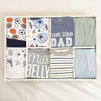 Ensemble cadeau de vêtements pour bébé Kaiyue Summer Solid 0-3 mois, 100% coton, vêtements pour nouveau-né, barboteuses, bandeau, 8 pièces