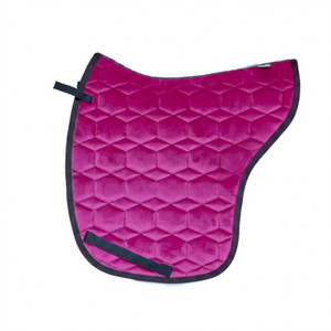 Almohadilla de lujo TOUGH TACK de terciopelo rosa para caballo islandés con acolchado hexagonal para competición de salto - Product Image 1
