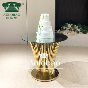 Base de acero inoxidable dorada para mesa de pastel, para decoración de bodas y fiestas - Product Image 5