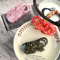 Pince à cheveux en acétate motif homard animal marin pour femme, grande taille 10 cm, usage quotidien, accessoire de gros, collection 2026