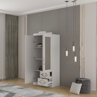 Designs modernes pour chambre à coucher 2 portes armoire blanche armoire 500 mm de profondeur armoire en aluminium armoire à vêtements armoire en plastique