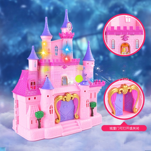 Ensemble de maison de poupée pour enfants à <span class=keywords><strong>vendre</strong></span>, jeu de maison de poupée en plastique, château avec lumière et musique - Product Image 5