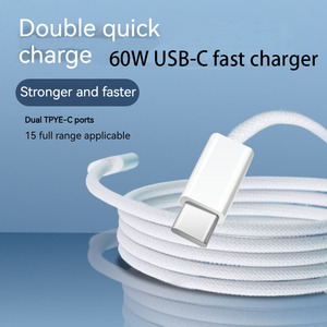 Nylon <span class=keywords><strong>b</strong></span>ện 60W PD <span class=keywords><strong>Type</strong></span>-C để Loại-C Cáp sạc nhanh cho phone16 1m cáp <span class=keywords><strong>USB</strong></span>-C cho điện thoại di động phone16 Loại C Cáp dữ liệu - Product Image 2