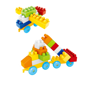 ITTL 62 pièces Blocs de construction éducatifs en plastique ABS de grande taille, thème des bâtiments célèbres, jouet de construction pour enfants de 2 à 4 ans dans un sac à main - Product Image 1