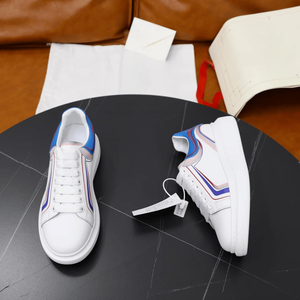 รองเท้า Alexander Contrast Color Spliced Leather Thick Platform Low Mc. รองเท้าผ้าใบยอดนิยมแบบผูกเชือกสำหรับผู้ชายและผู้หญิง รุ่น Daily Queen - Product Image 2