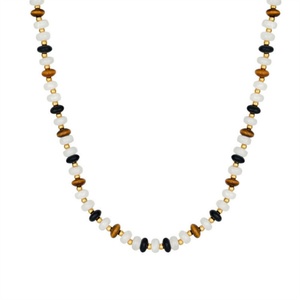 Ensemble de bijoux pour femmes en or plaqué or, simple et élégant, en acier inoxydable avec pierre d'agate - Product Image 5