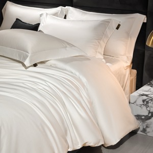 Drap-<span class=keywords><strong>housse</strong></span> blanc en lyocell et coton de haute qualité, rafraîchissant et respirant, avec élastique 360° et poches profondes, <span class=keywords><strong>housse</strong></span> de <span class=keywords><strong>matelas</strong></span> douce et soyeuse, ensemble de literie - Product Image 6