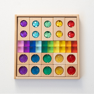 Montessori Rainbow Lucite Cube blockiert hoch transparentes Acryl-Bau spielzeug für Kinder Sensorisches Lernen und offenes Spielen - Product Image 4