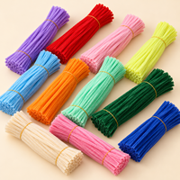 Batang Chenille Untuk Bunga 30cm 8mm Batang Chenille Pembersih Pipa Kawat Bulu Halus DIY Bunga Buatan Tangan Buket Perlengkapan Kerajinan