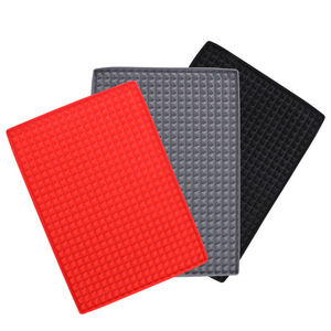 Silicone <b>BBQ</b> Mat Pyramid Design Non-Stick For Grilling Baking Oven Use Red Black Gray Color Options - Product Image 2