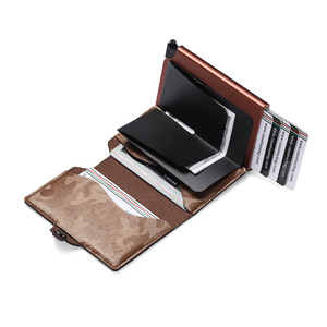 Cartera de Cuero PU con Diseño de Camuflaje, con Botón de Apertura Automática, Bloqueo RFID, Tarjetero, Billetera para Hombre - Product Image 4