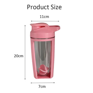 Taza agitadora portátil de plástico de doble capa de 500ML graduada para mezclar batidos de proteínas Ideal para entusiastas de los deportes de Fitness disponibles - Product Image 6