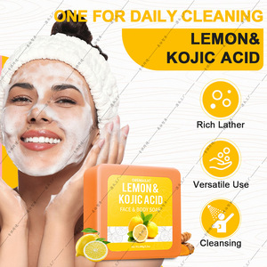 Curcuma limone Papaya acido Kojic <span class=keywords><strong>sapone</strong></span> speciale detergente delicato transfrontaliero per il viso non stimola a stringere tre saponi uno - Product Image 2