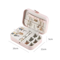 Boîte à bijoux portable, organisateur de bijoux créatif avec étui pour boucles d'oreilles, porte-colliers et boîte de rangement pour bagues pour femmes