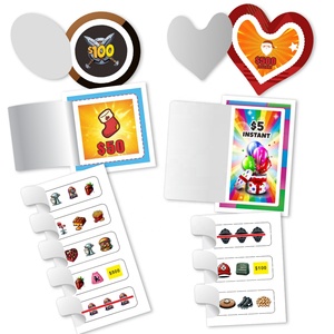 Cartes à gratter personnalisées à fenêtre unique avec design gratuit, impression numérique, pour jeux et billets de loterie, en papier, à ouverture par déchirement, avec zone à gratter gagnante - Product Image 1