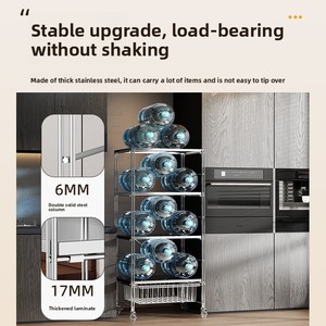 Espositore Rettangolare in Acciaio Inossidabile per Ufficio, Organizzatore a Strati per Documenti e Cancelleria, Mobile da Terra in Metallo - Product Image 5