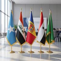 Base de mât de drapeau d'intérieur sur pied de 2m et 2,6m, personnalisable en gros, pour fanions, bureaux et salles de conférence, en tissu numérique écologique