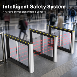 Porte rapide panoramique en verre avec châssis fin de 150 mm pour les entrées des terminaux aéroportuaires - Product Image 3