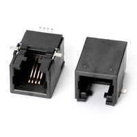 PCB Montajlı 90 Derece Dişi RJ45 4P4C Konnektör XW-ETLINK XW-RJ11 RJ12 Serisi