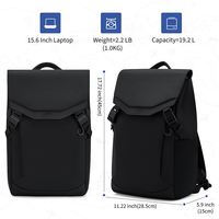 Sac à dos pour ordinateur portable de 15 pouces en polyester résistant à l'eau avec logo personnalisé pour homme, grande capacité, tendance, pour les déplacements professionnels