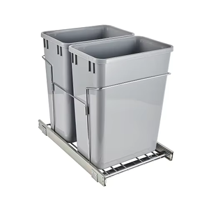 Cuisine intégrée sous l'armoire évier tiroir coulissant panier poubelle en plastique 35L * <span class=keywords><strong>2</strong></span> poubelle poussière poubelle - Product Image 6