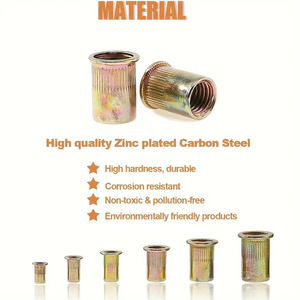 Baiguluo Rivet Nut Set M3 M4 M5 M6 M8 M10 Zinc Plated Carbon Steel Knurled Head Self Tapping 160pcs Box - Product Image 3