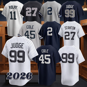 เสื้อเบสบอลปี 2026 แบบเย็บ ขนาด S ป้องกันแบคทีเรีย มีสินค้าในสต็อก เดเร็ก เจเตอร์ แอรอน จู๊ดจ์ แอนโทนี โวลเป้ เจอร์ริท โคล จานคาร์โล สแตนตัน - Product Image 3