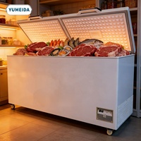 Congélateur horizontal grande capacité pour viande, réfrigérateur commercial, congélateur coffre profond pour crème glacée, réfrigérateur domestique pour viande, supermarché
